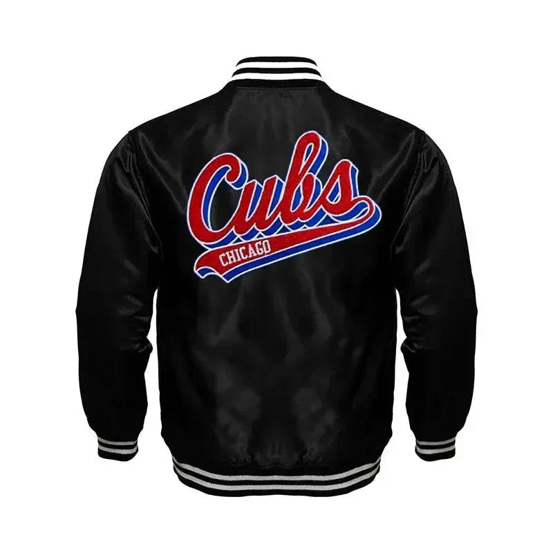 Chicago Cubs Blue Varsity Jacket – Back View