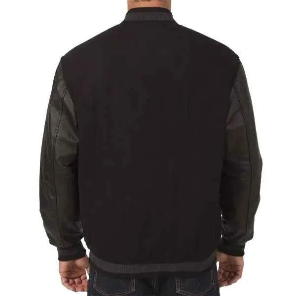 Chicago Cubs Varsity Black Wool and Leather Jacket