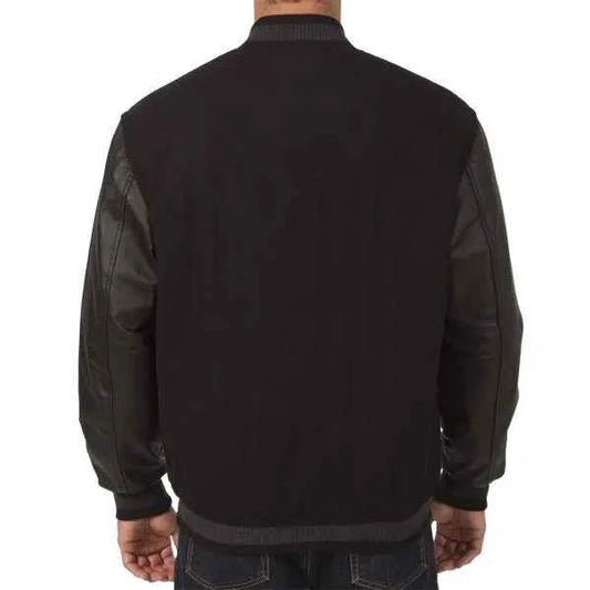 Chicago Cubs Varsity Black Wool and Leather Jacket