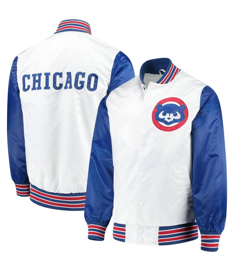 Chicago Cubs Blue/White Varsity Jacket – Front View