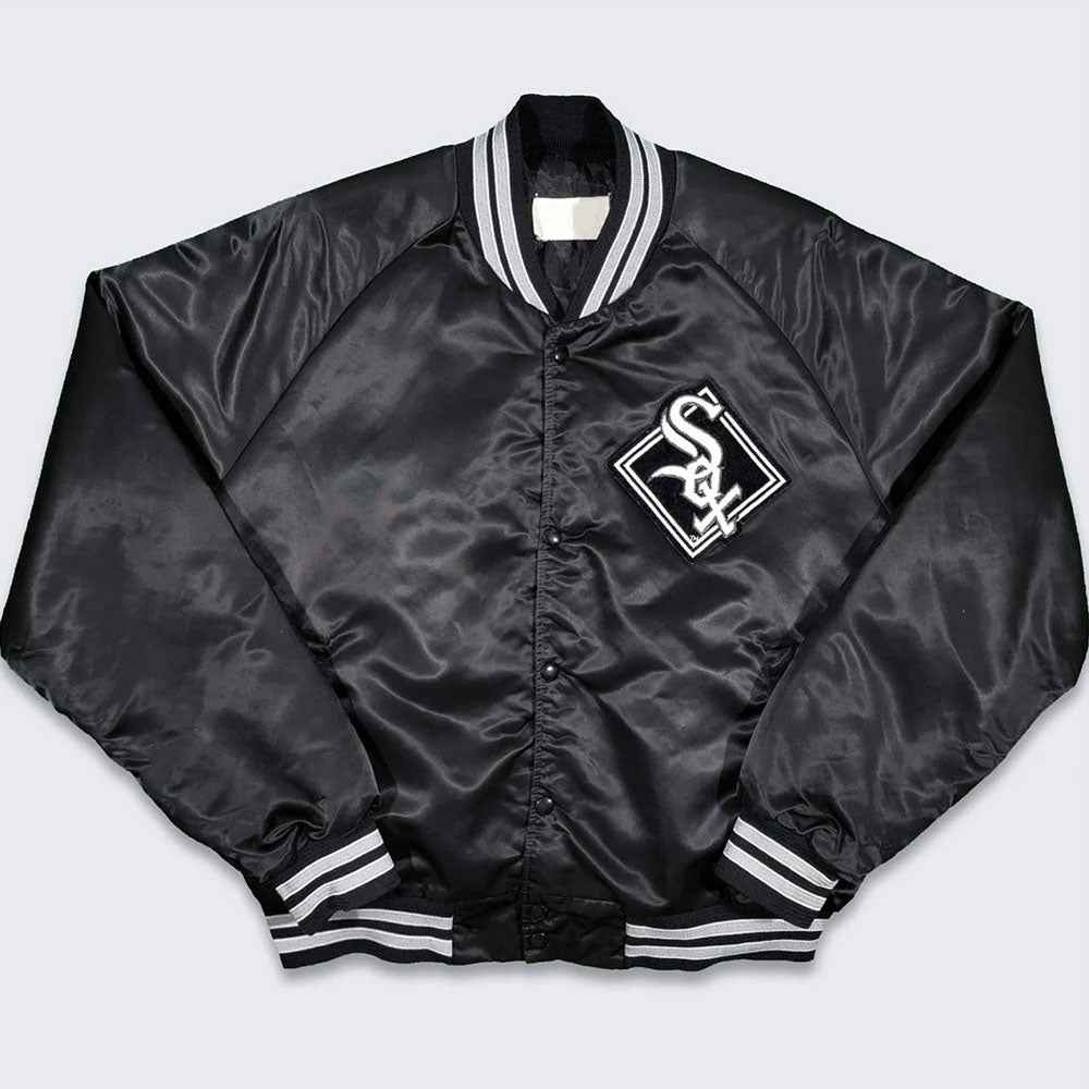 Chicago White Sox 80's Black Bomber Jacket