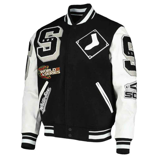 Chicago White Sox Mashup Varsity Black and White Jacket