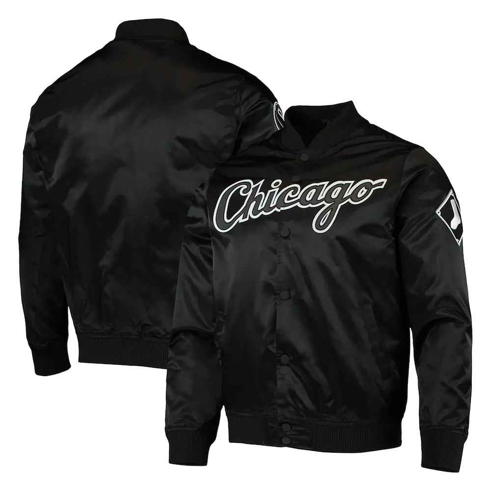 Chicago White Sox Wordmark Bomber Satin Jacket