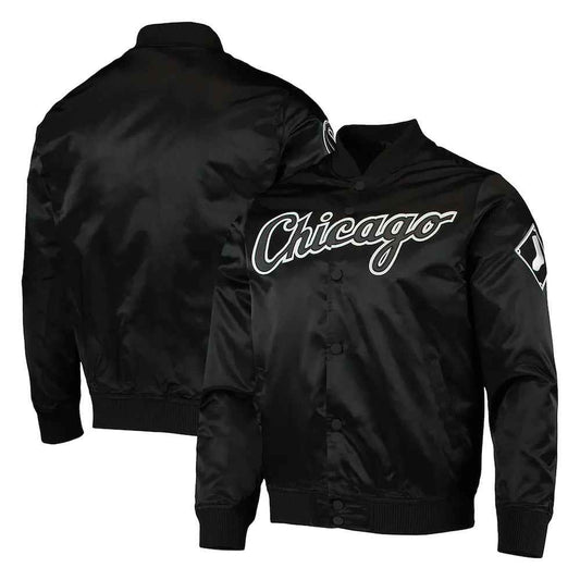 Chicago White Sox Wordmark Bomber Satin Jacket
