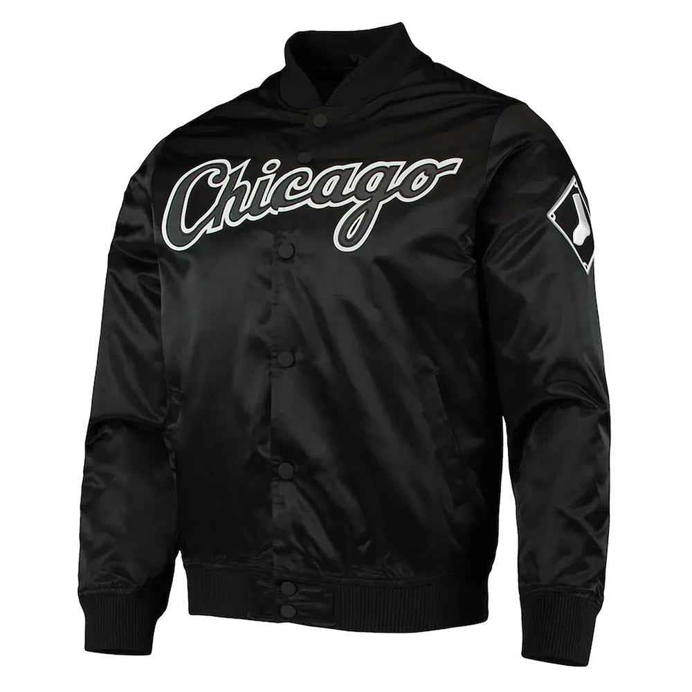 Chicago White Sox Wordmark Bomber Satin Jacket