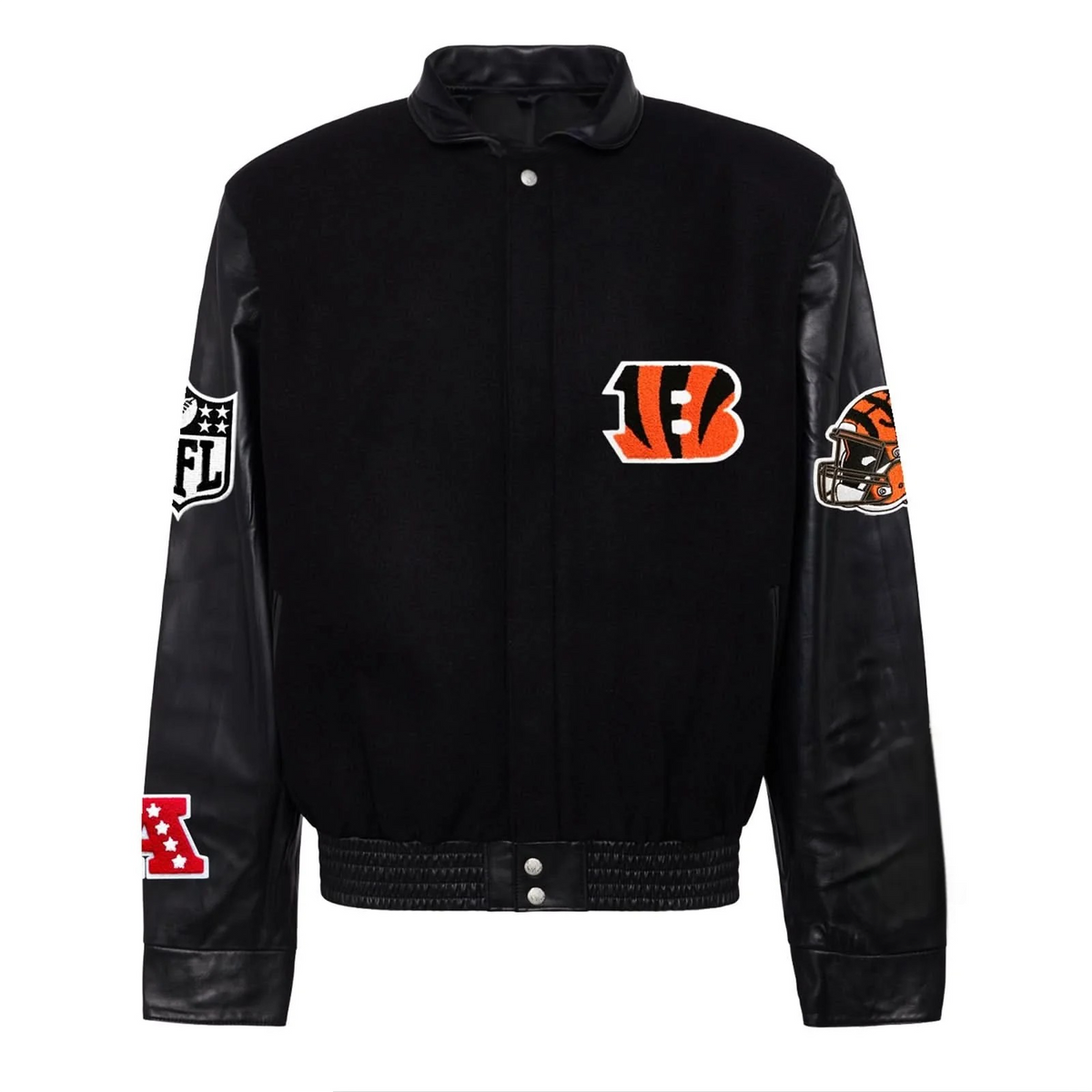 Cincinnati Bengals Black Varsity Jacket – Front View