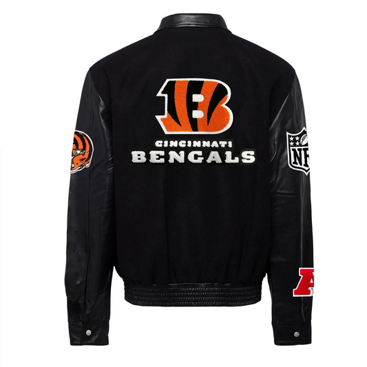 Cincinnati Bengals Black Varsity Jacket – Back View