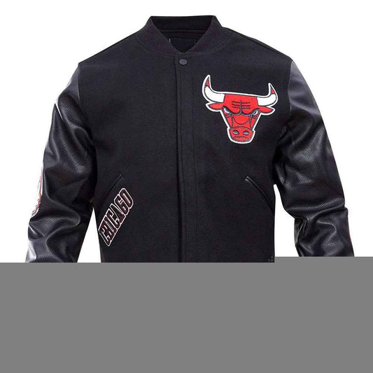 Classic Chicago Bulls Varsity Wool/Leather Jacket