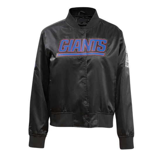 NFL Black Satin Jacket – Front View