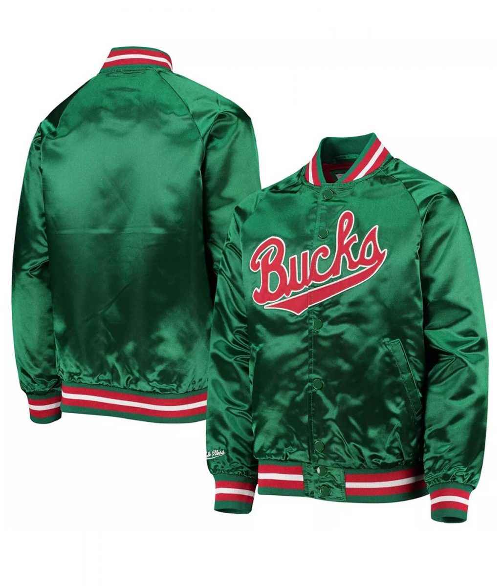 Classics Bomber Milwaukee Bucks Hardwood Green Jacket