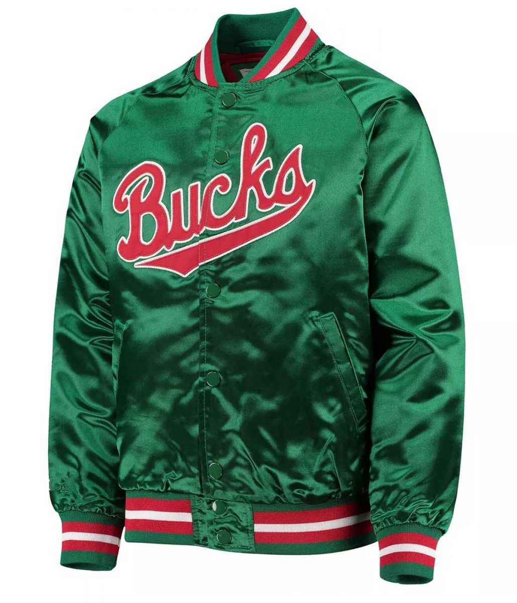 Classics Bomber Milwaukee Bucks Hardwood Green Jacket