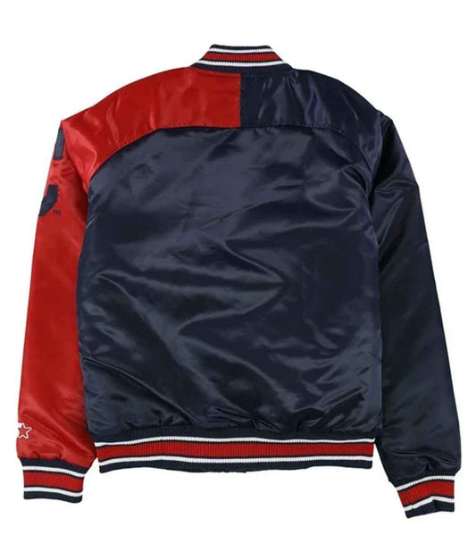 Cleveland Indians Navy and Red Varsity Satin Jacket