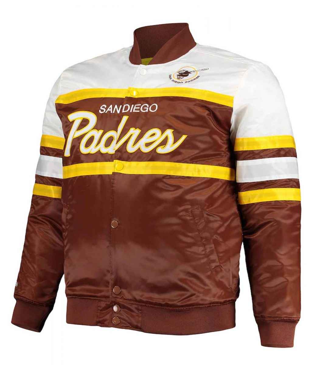Coaches San Diego Padres Full-Snap Brown/Gold Satin Jacket