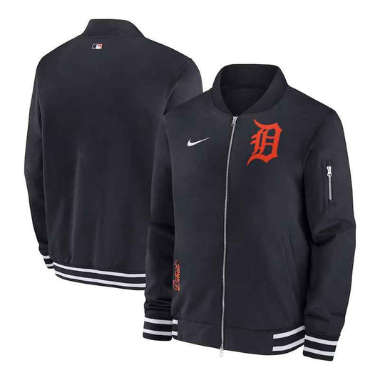 Detroit Tigers Black Bomber Full-Zip Jacket