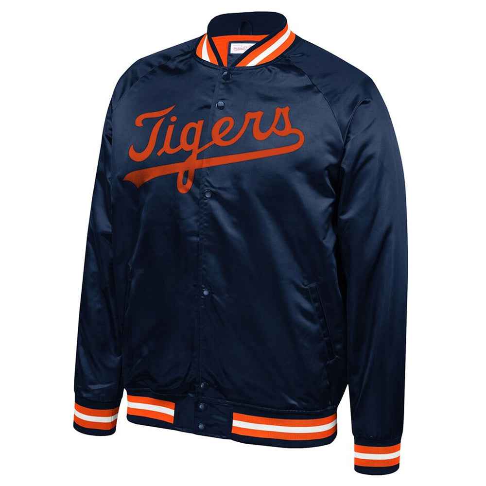 Detroit Tigers Bomber Satin Navy Jacket