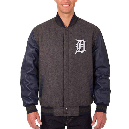 Detroit Tigers Charcoal/Navy Varsity Jacket