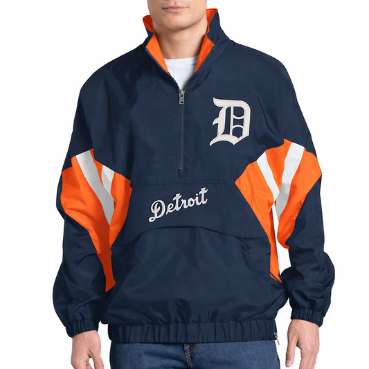 Detroit Tigers Navy Sports Jacket – Front View