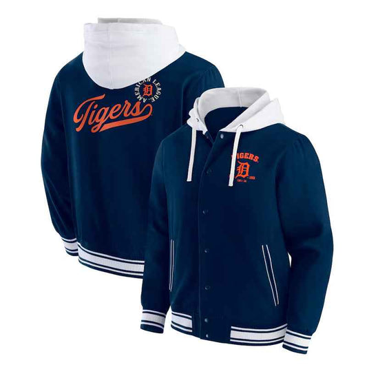 Detroit Tigers Navy Cotton Hooded Jacket