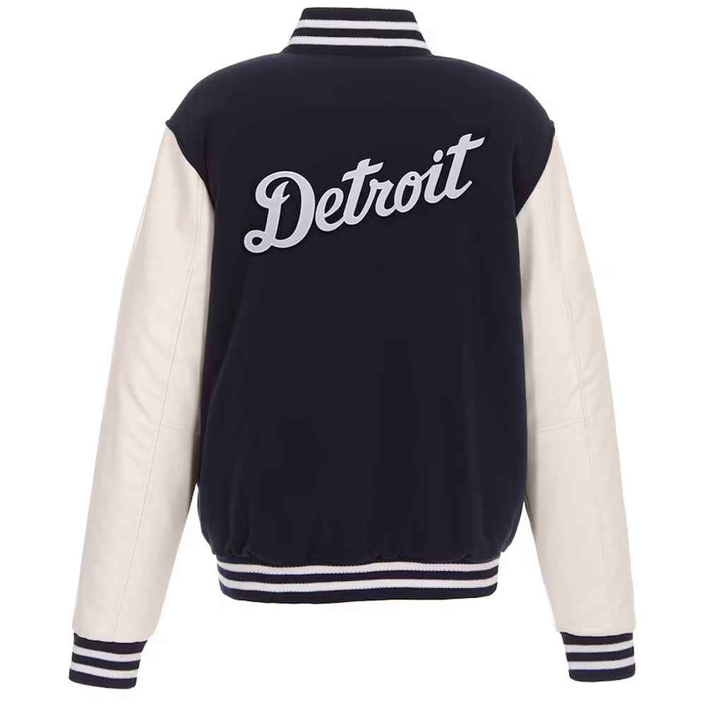 Detroit Tigers Navy and White Varsity Jacket