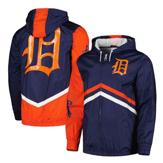 Detroit Tigers Undeniable Navy Full-Zip Windbreaker Jacket
