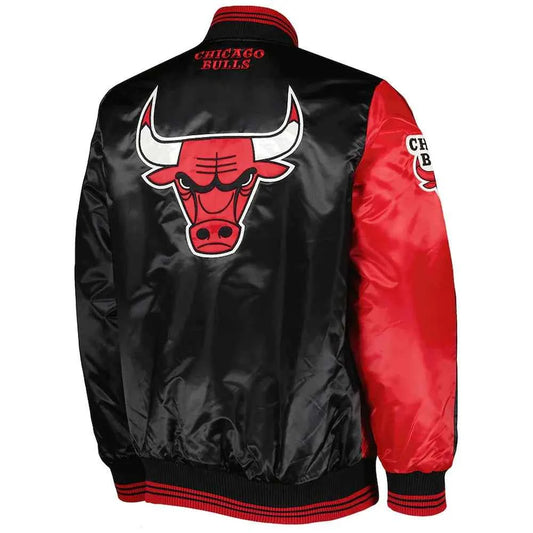 Fast Break Chicago Bulls Red/Black Satin Jacket