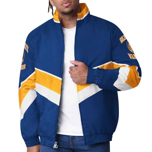 Golden State Warriors Captain Royal Varsity Satin Jacket