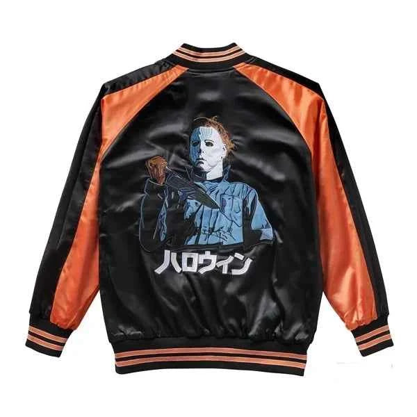 Halloween Pumpkin Satin Reversible Jacket