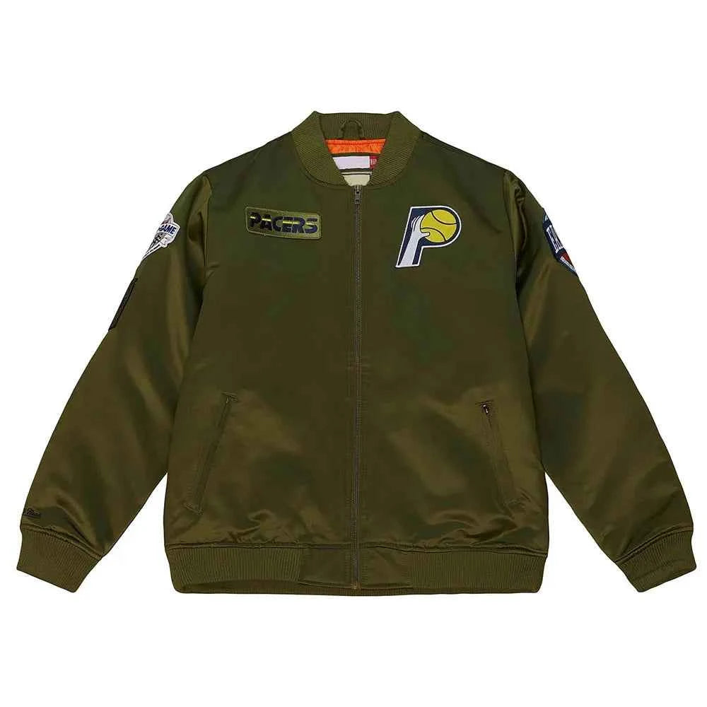 Indiana Pacers Flight Green Satin Jacket
