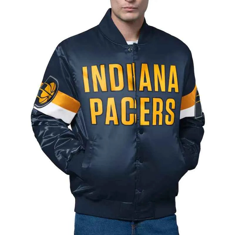 Indiana Pacers Triple Option Varsity Satin Jacket