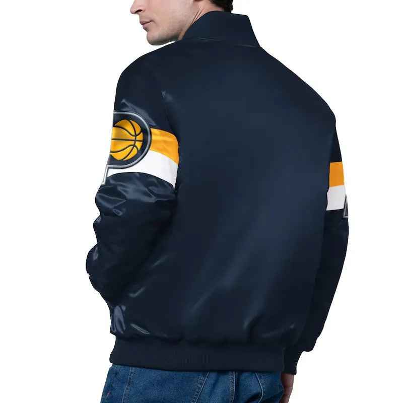 Indiana Pacers Triple Option Varsity Satin Jacket