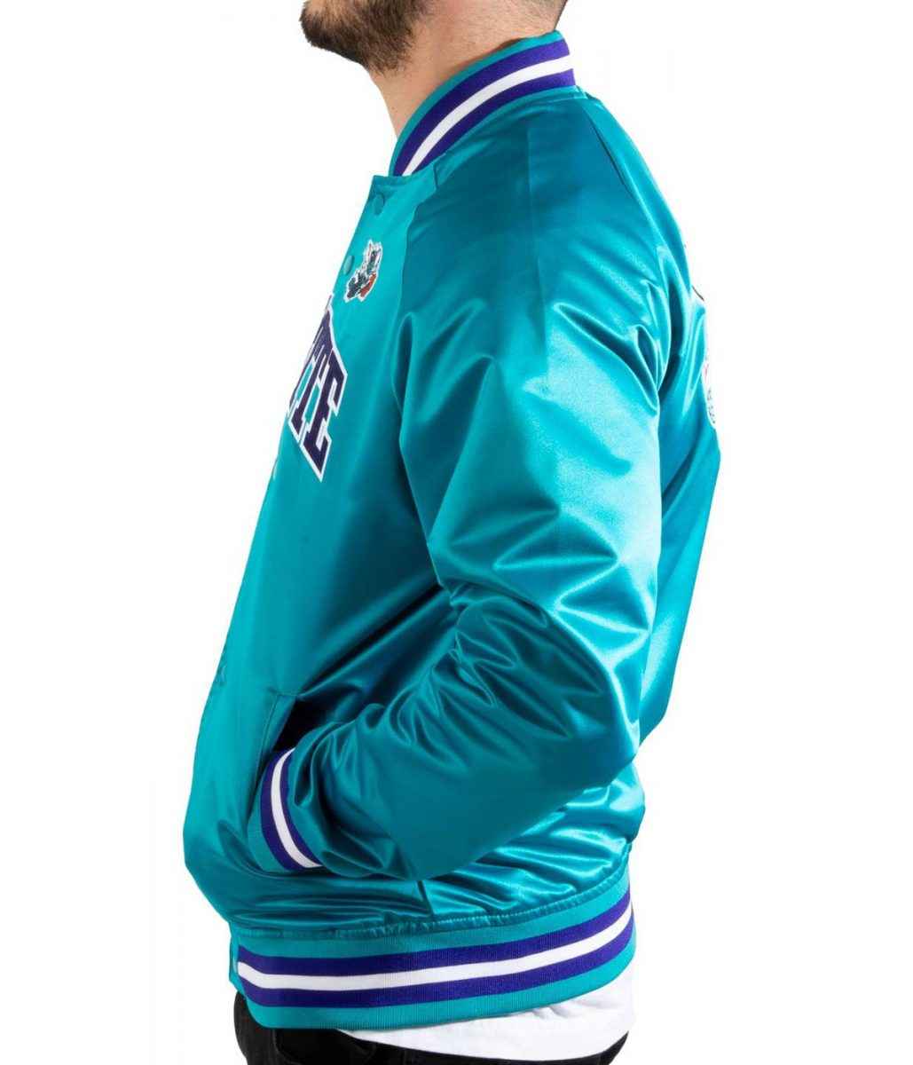 Lightweight Charlotte Hornets Teal Satin Jacket