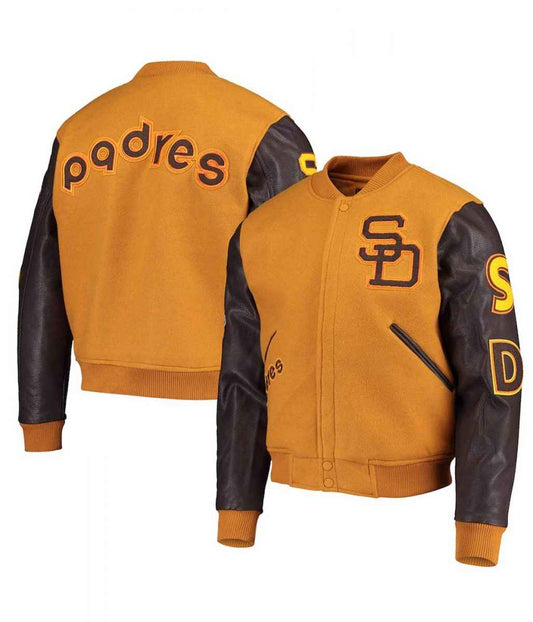 Logo San Diego Padres Full-Zip Varsity Orange/Yellow Jacket