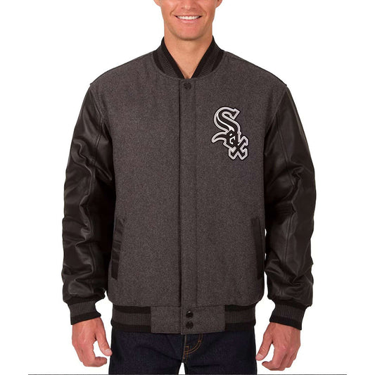 Chicago White Sox White Varsity Jacket – Front View