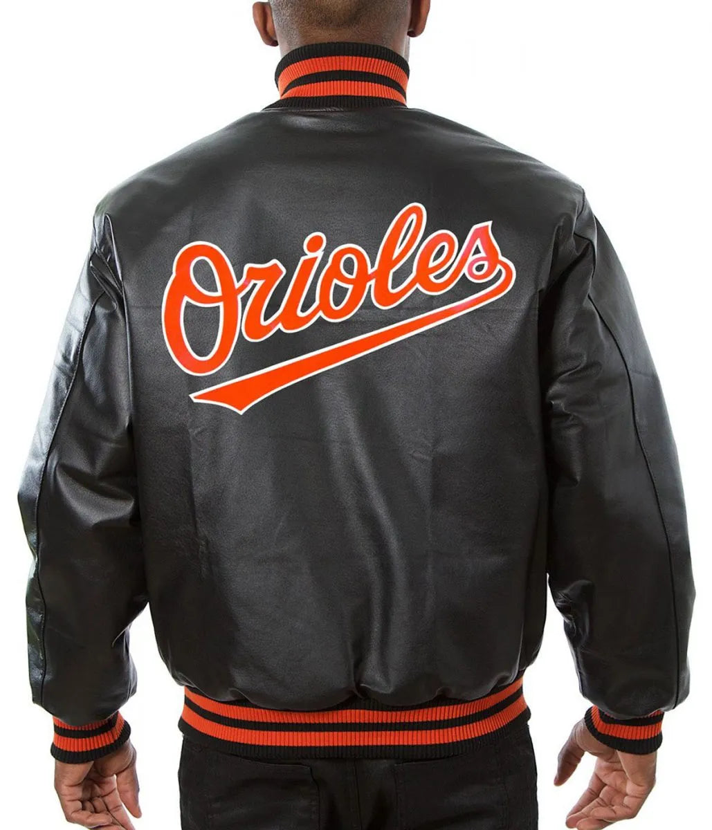 Baltimore Orioles Black Varsity Jacket – Back View