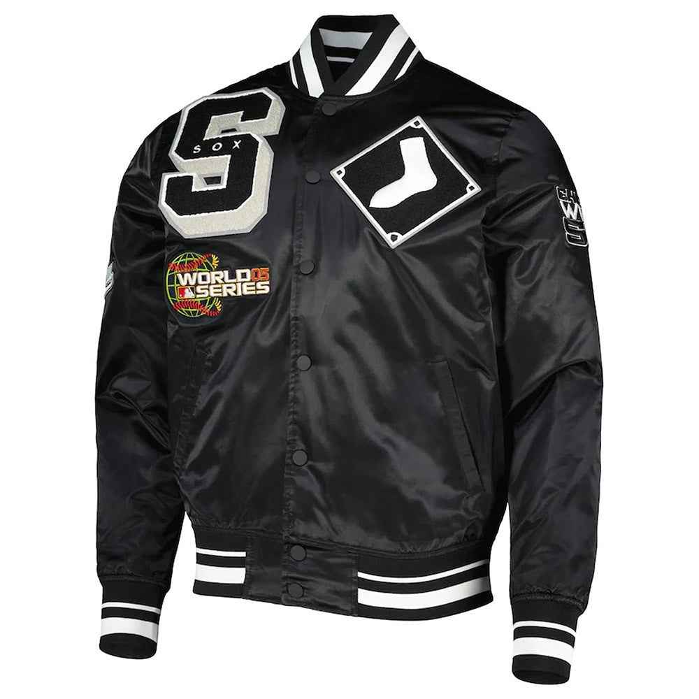 Mash Up Chicago White Sox Black Satin Jacket