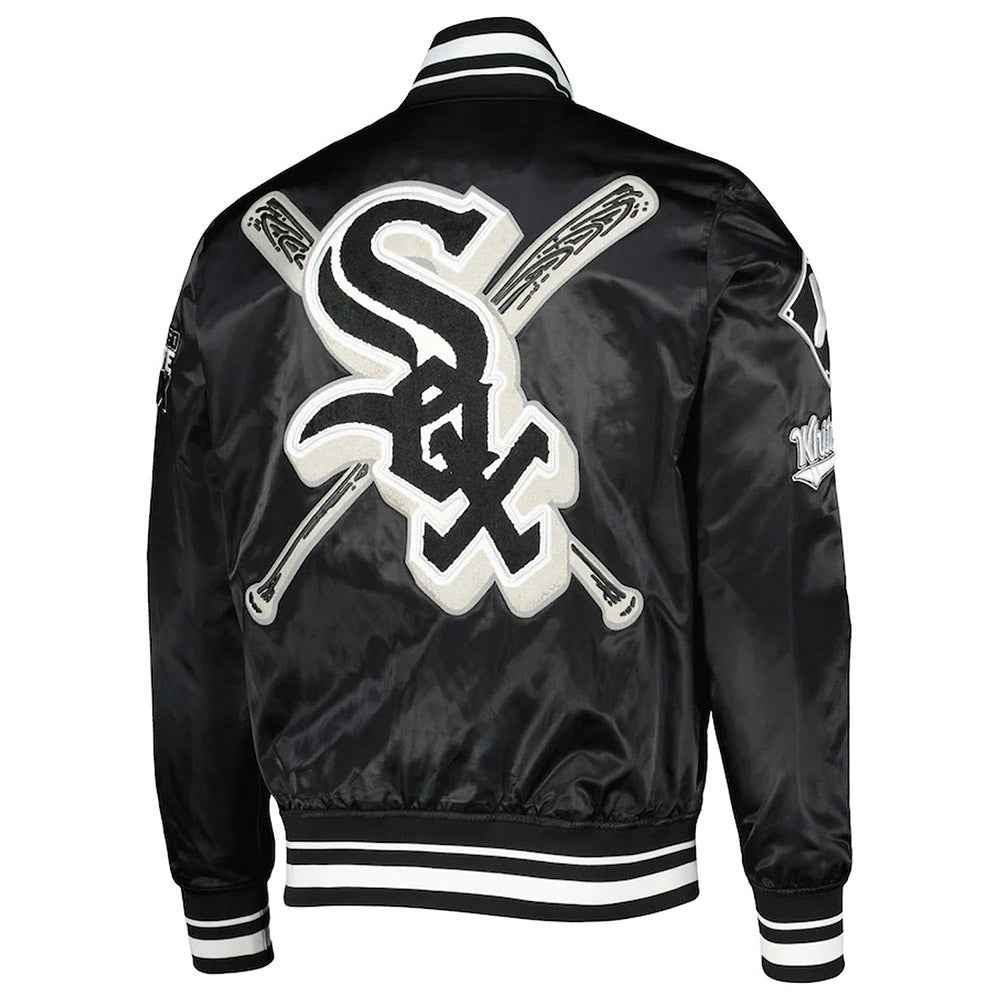 Mash Up Chicago White Sox Black Satin Jacket
