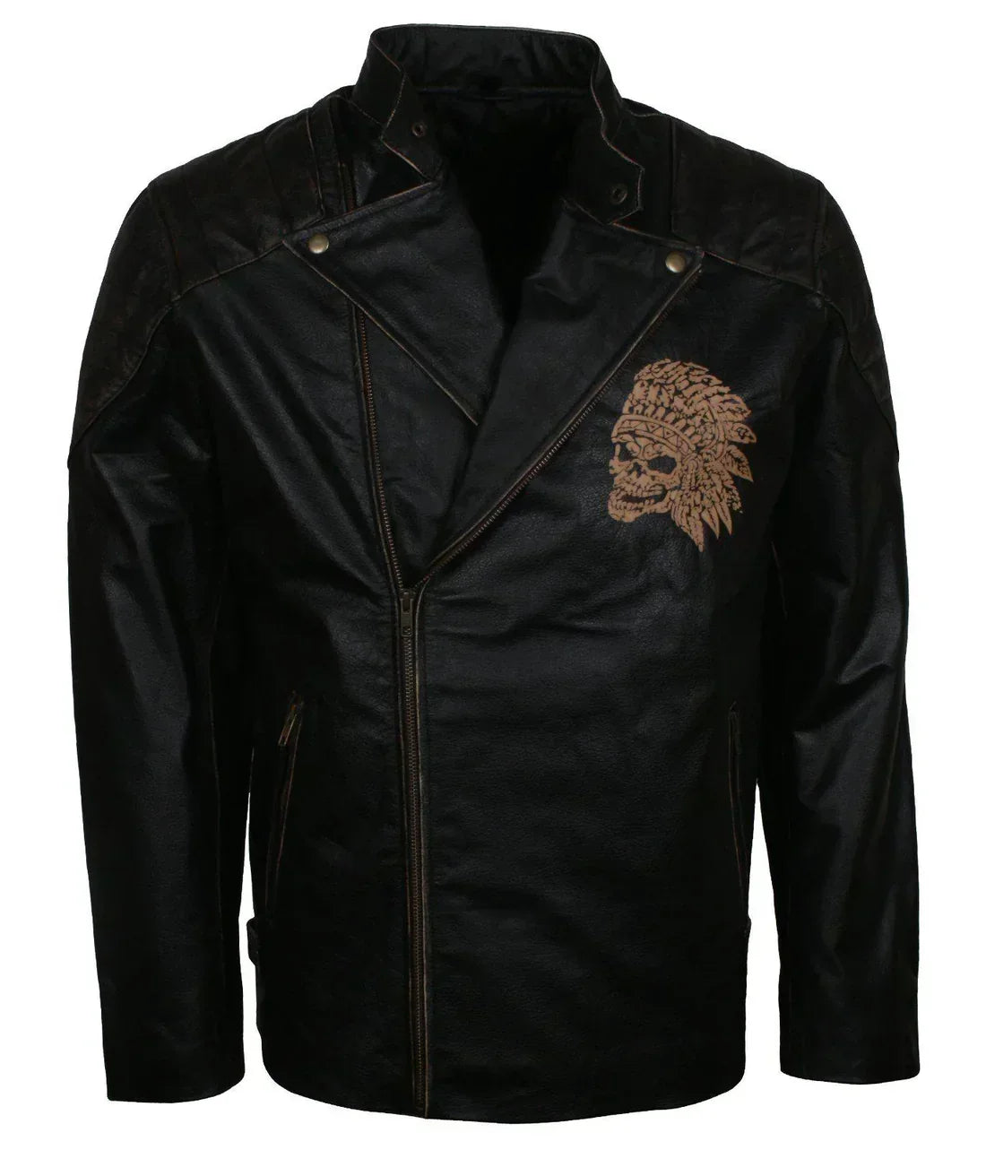 Black Black Leather Jacket – Side View