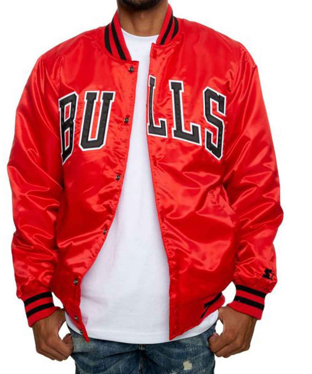 Men's Chicago Bulls Red Satin Jacket