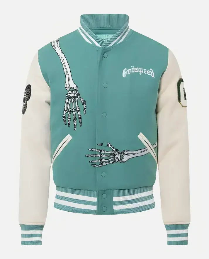 Black Black Varsity Jacket – Back View
