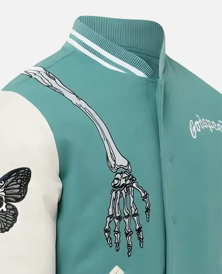 Black Black Varsity Jacket – Close-Up Detail