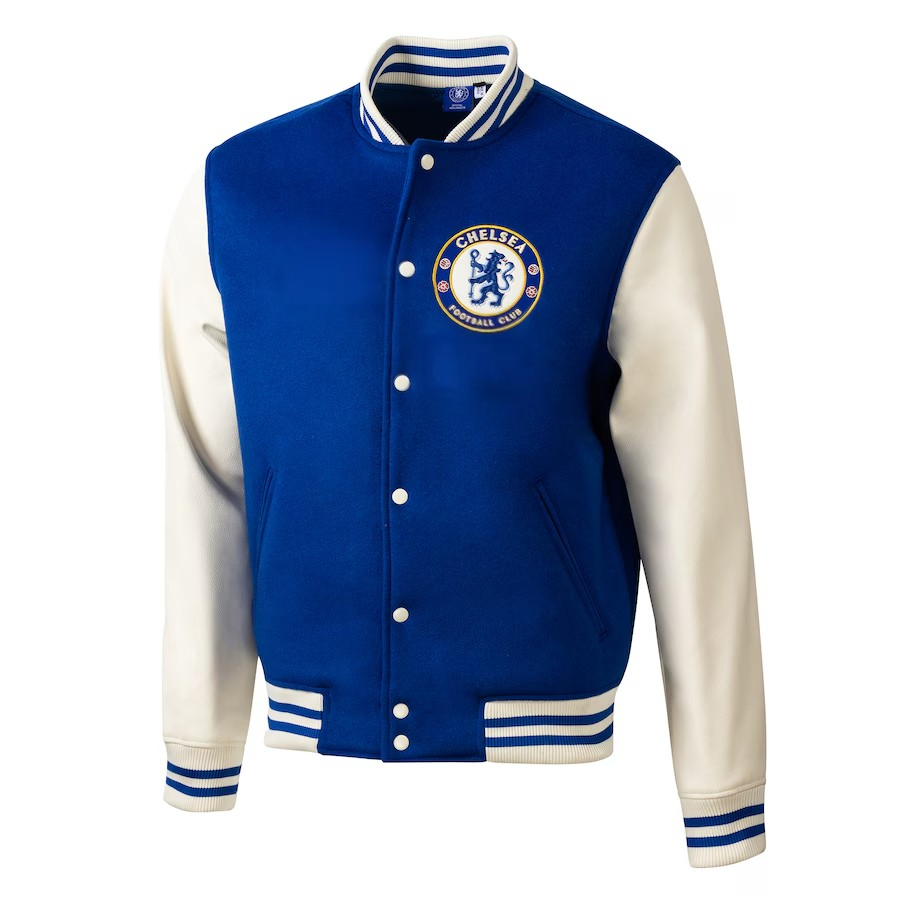 Men's Sport Design Sweden Free Kick Wool Varsity Jacket - Blue
