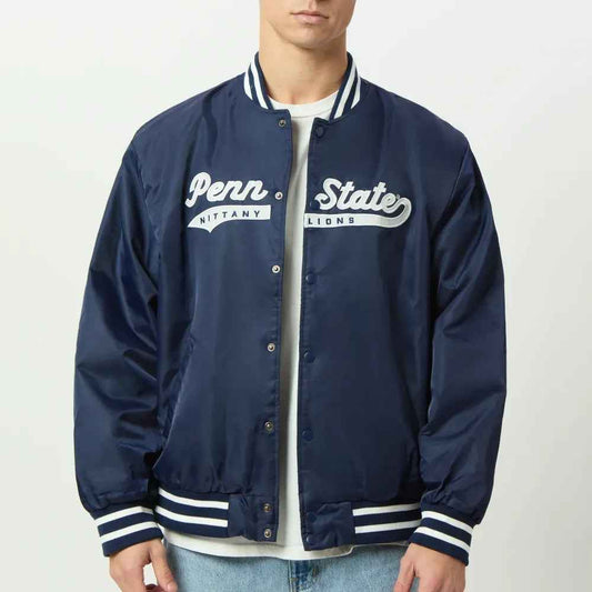 Men’s Penn State Nittany Lions A-Game Satin Varsity Jacket