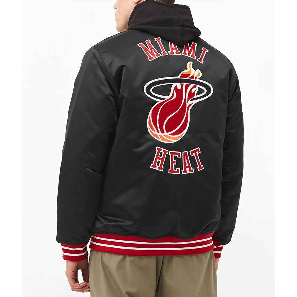 Miami Heat Heavyweight Black Satin Jacket