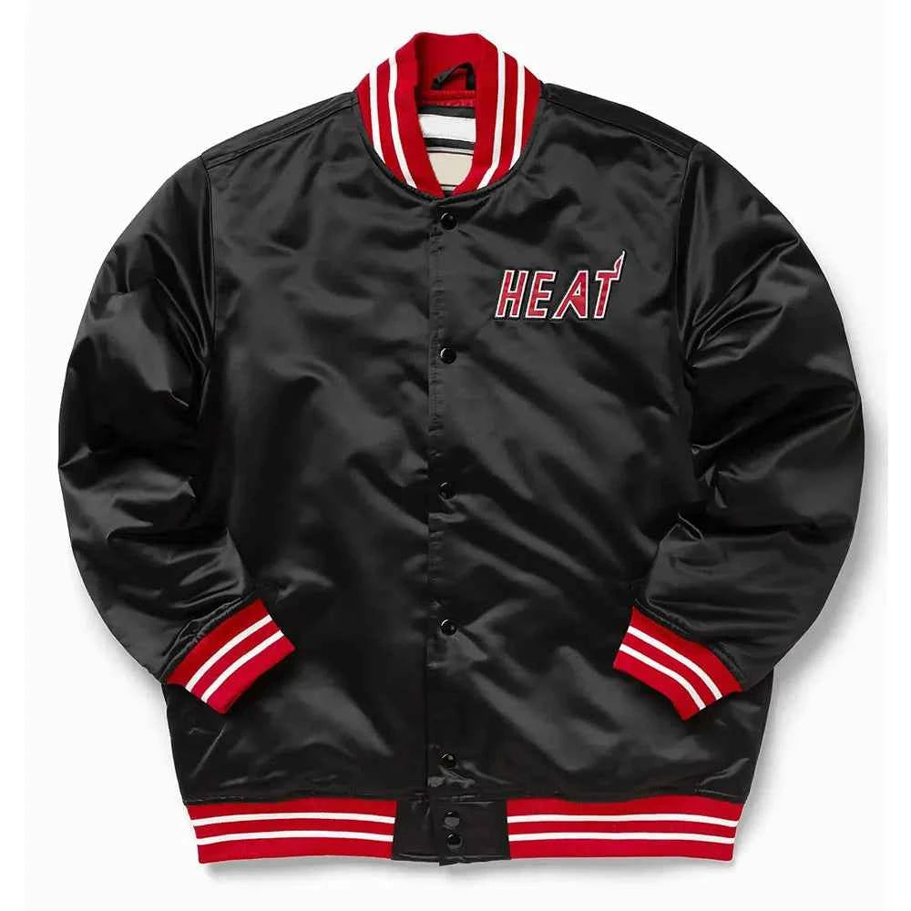 Miami Heat Heavyweight Black Satin Jacket