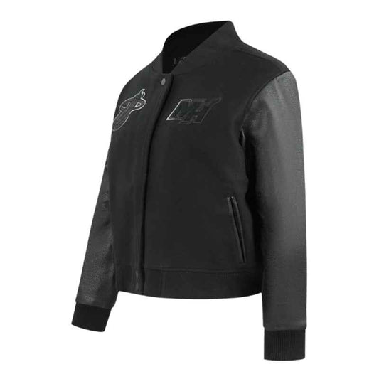 Miami Heat Triple Black Varsity Wool/Leather Jacket