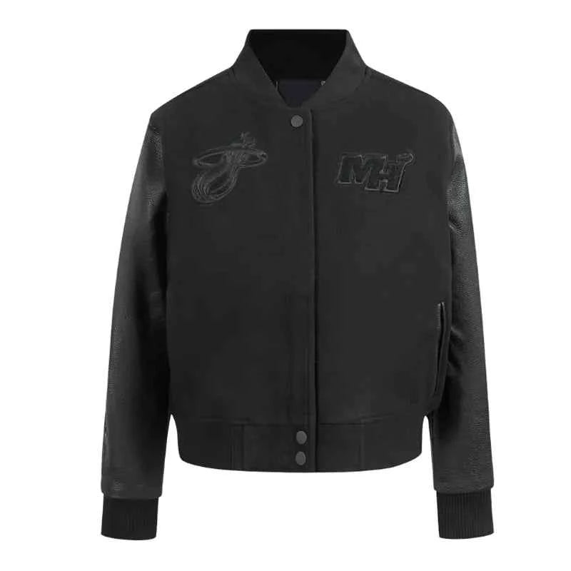 Miami Heat Triple Black Varsity Wool/Leather Jacket