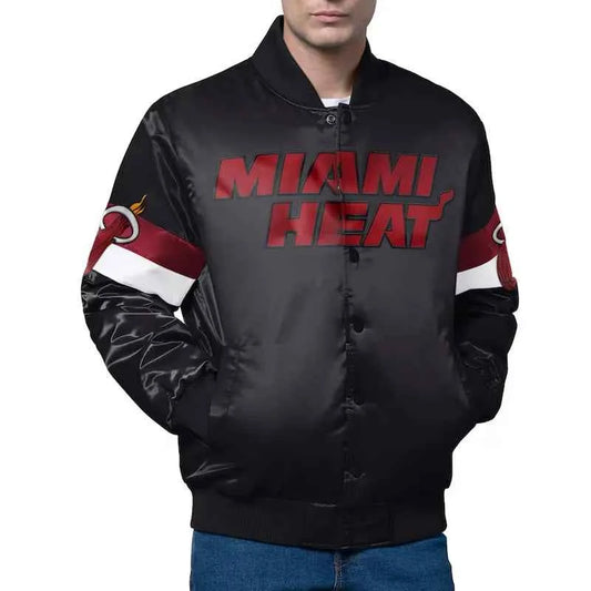 Miami Heat Triple Option Varsity Satin Jacket