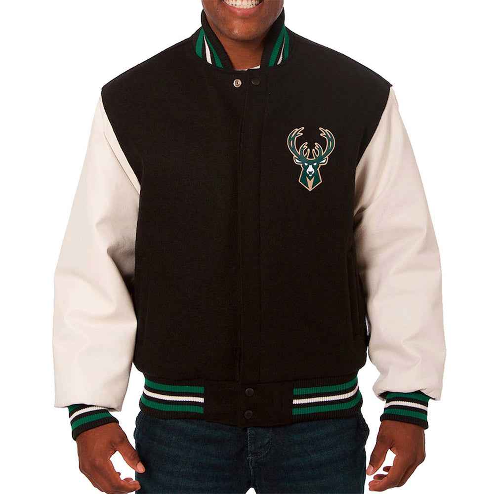 Milwaukee Bucks Black/White Varsity Jacket