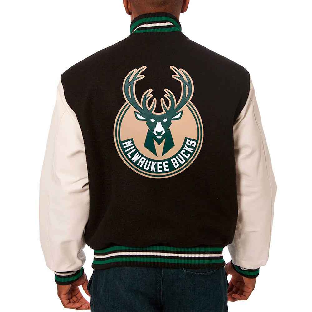 Milwaukee Bucks Black/White Varsity Jacket