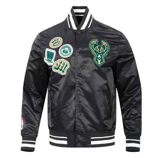 Milwaukee Bucks Diy Pick Stitch Classic Rib Satin Jacket